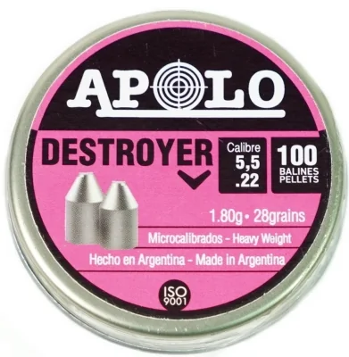 Puli pnevmaticheskie Apolo Destroyer k.5,5mm 1,8g (100sht)